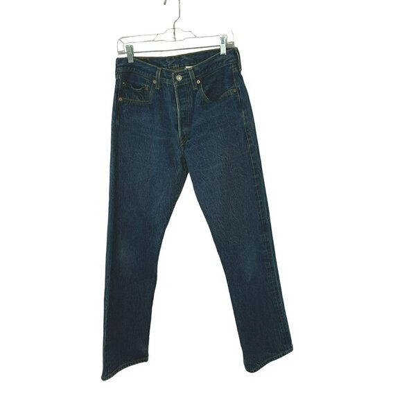 Levi's 501XX Unisex Button Fly Jeans Sz 33 Waist 34 Length Medium Wash 5-Pocket - Picture 1 of 10